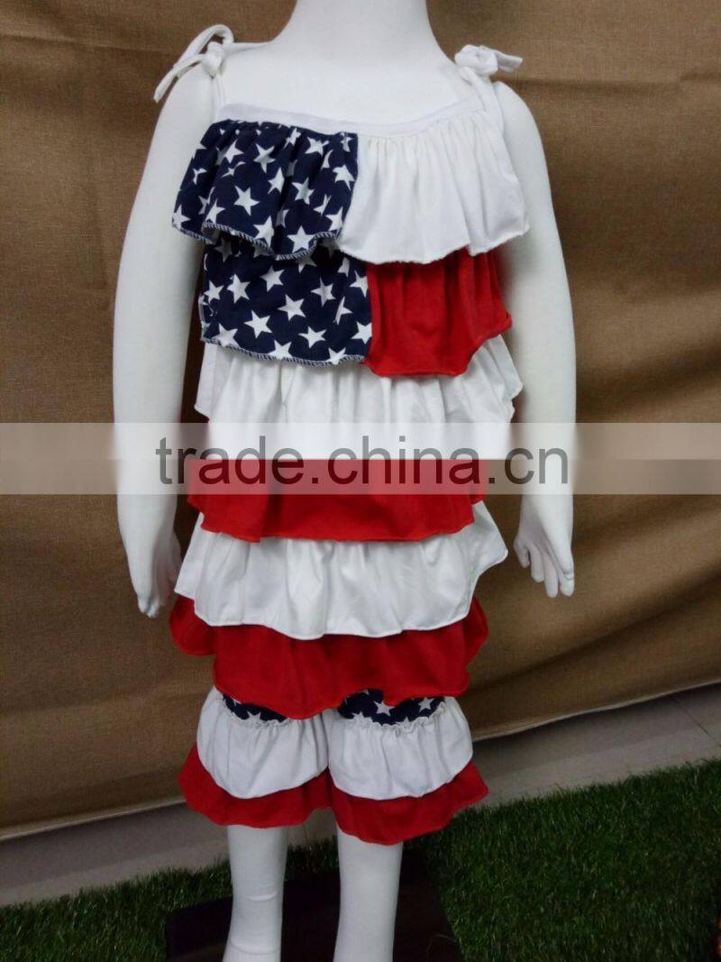 US Independence Day patriotic festival girl child harness dress bow