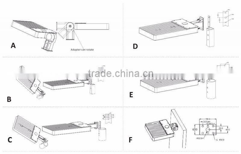 DLC ETL Listed 150w Tennis Court LED Shoebox Light with Meanwell Driver