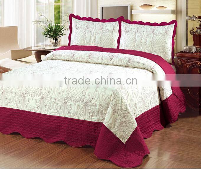 Hot Sale 3Pcs Embroidered Quilt Set