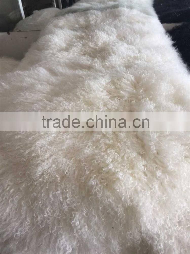 100% Long Hair Mongolian Lamb Fur Skin / Sheep Fur Plate