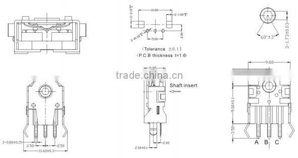 DC5V 1mA 9mm red encoder