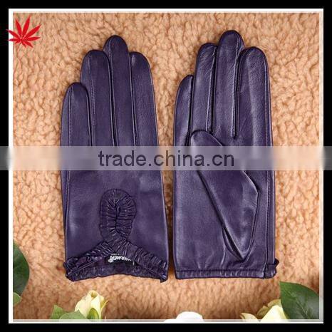 Ladies fashion leather gloves nappa sheep color leather gloves