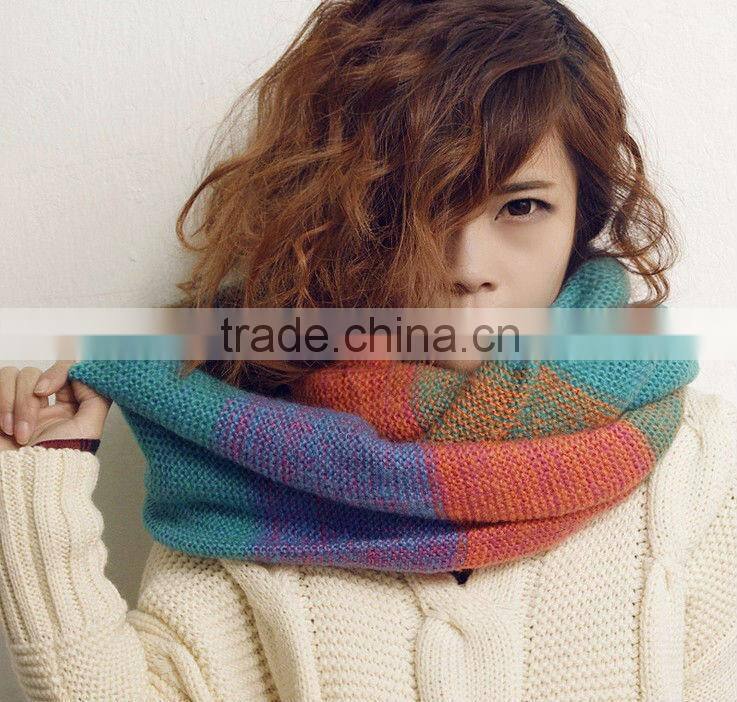 2014 Fashion Colorful Circle Loop Winter Knitted Scarf