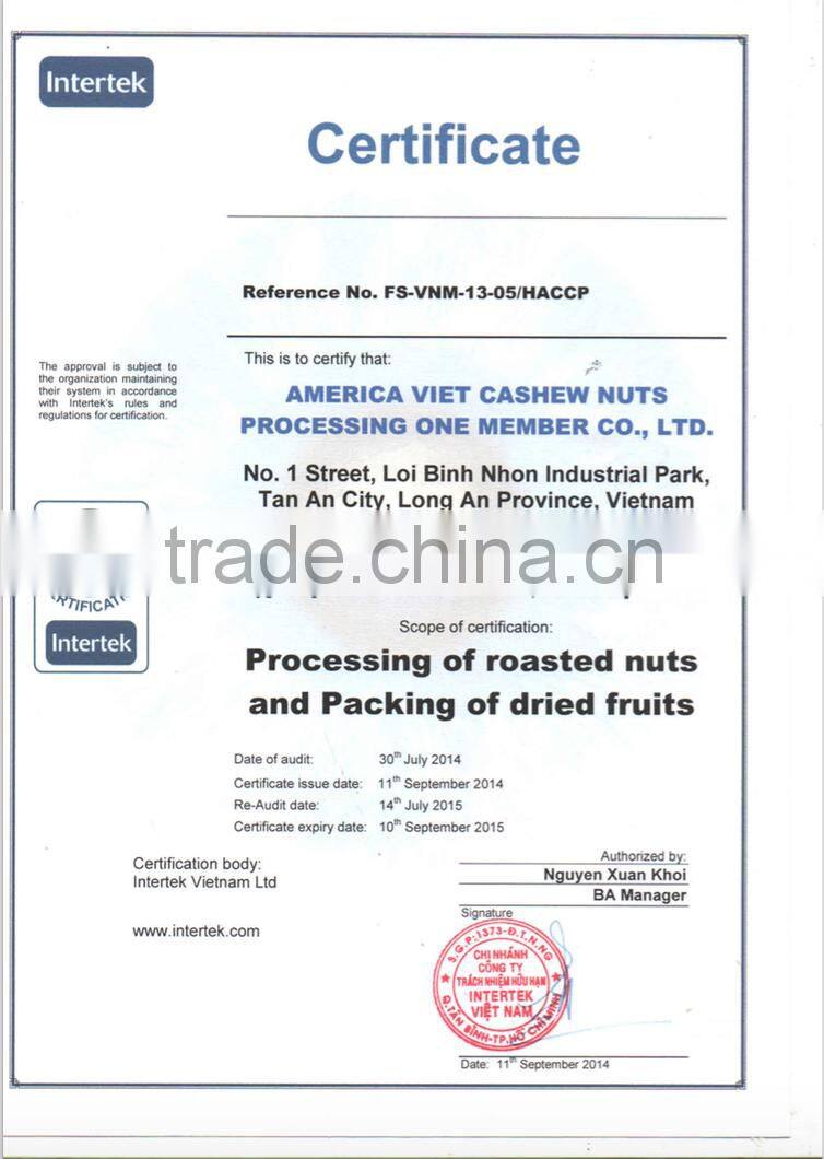 High quality Vietnam w240 cashew nut
