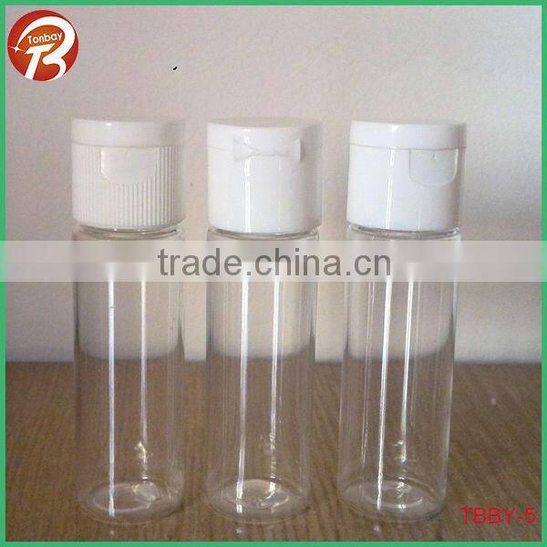 50ml boston round PET plastic bottle with pump dispenser for skin care ,olive oil TBBY-B009