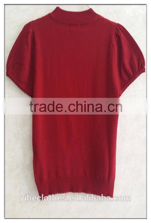 Decent little turtle neck knitting wear short-sleeve lace pullover