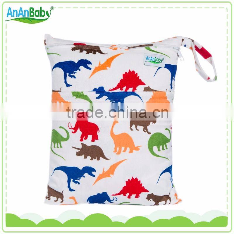 ananbaby pink baby cute diaper bags / personalized minky printed mini wet bags