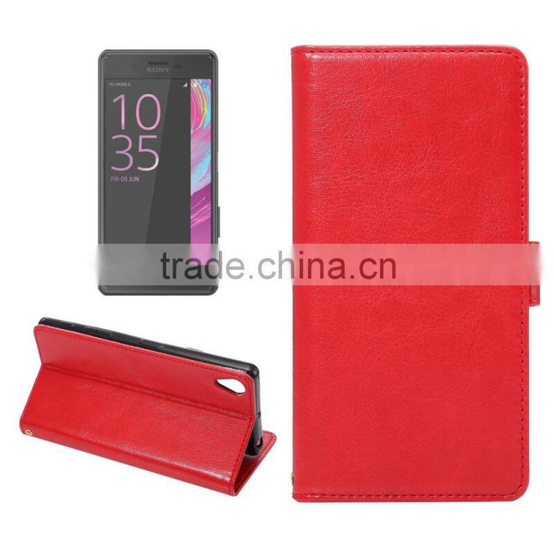 High Quality PU Leather Case for Sony Xperia X Flip Case with Card Slot KDS Sheep Grain Leather Wallet Cover MT-5812
