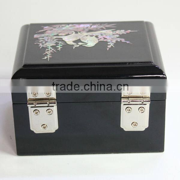 High end wooden pierced earring jewelry box