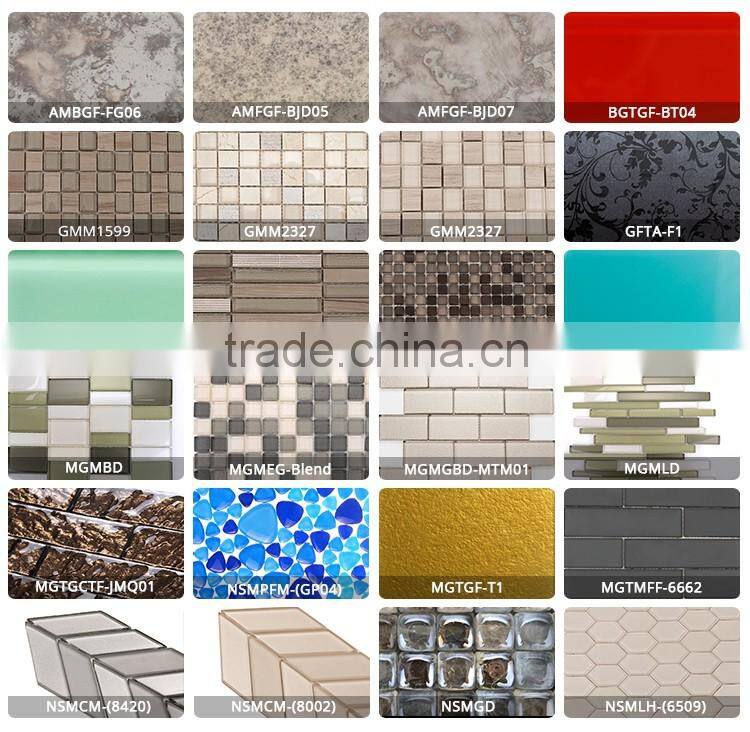 Environmental friendly Parquet Solid Color gloss glass mosaic tile