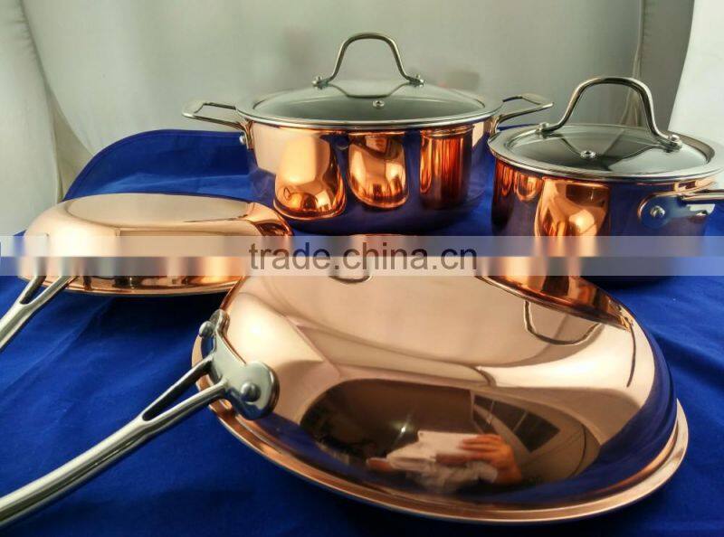 New Innovation Pressed Nonstick Copper Metal Material Tri-ply Copper Frying Pan