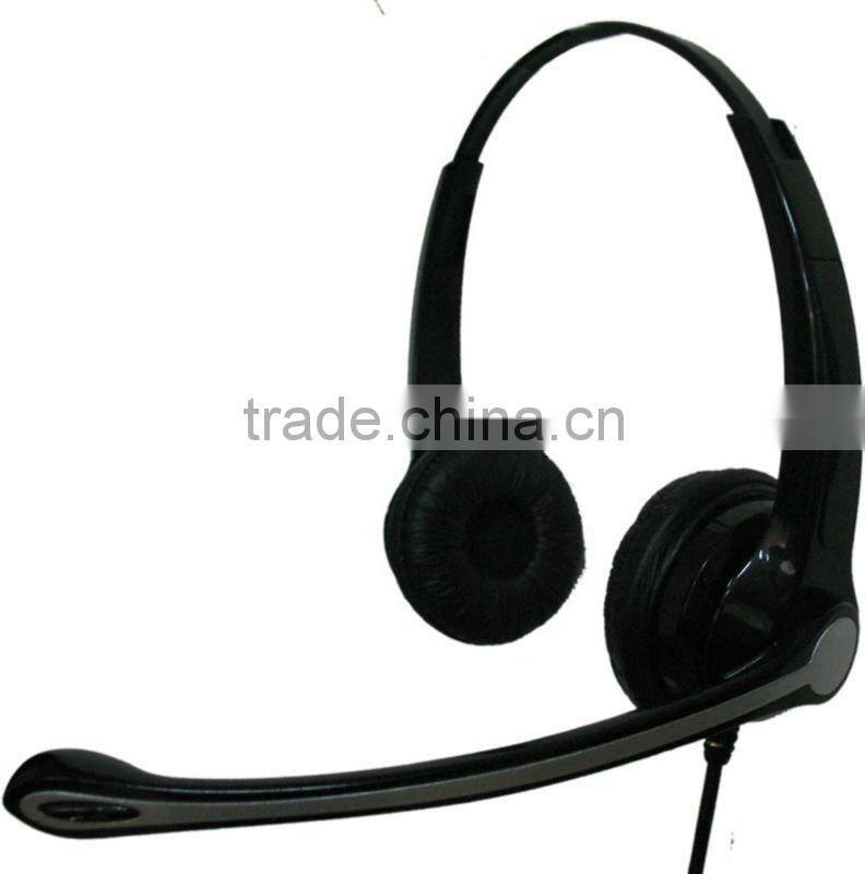 Binaural two ear piece Call center headphone