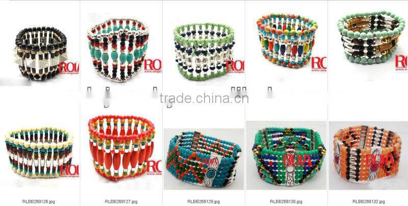 Imitation jewellery small glass seed beads pink tassels bracelets for children