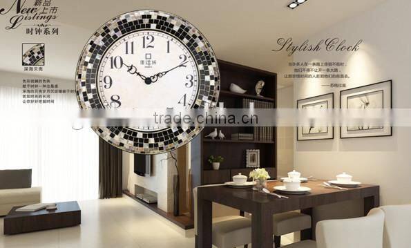 European style living room wall clock antique wood two large double mute quartz clock clock pastoral creative personality zx