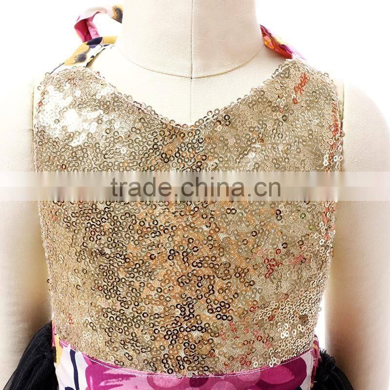 2016 wholesale summer bodysuit cotton yarn baby kids clothes paillette top