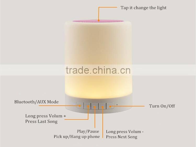 Portable Touch Sensor Smart Lamp Bluetooth Outdoor Speaker With Wireless Mic