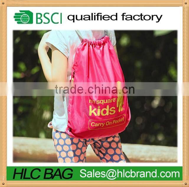 wholesale printed fashion kids drawstring backpack bag with zipper