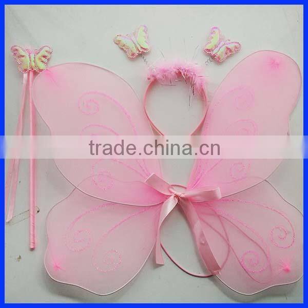 Lovely pink butterfly wings accessories set for girls