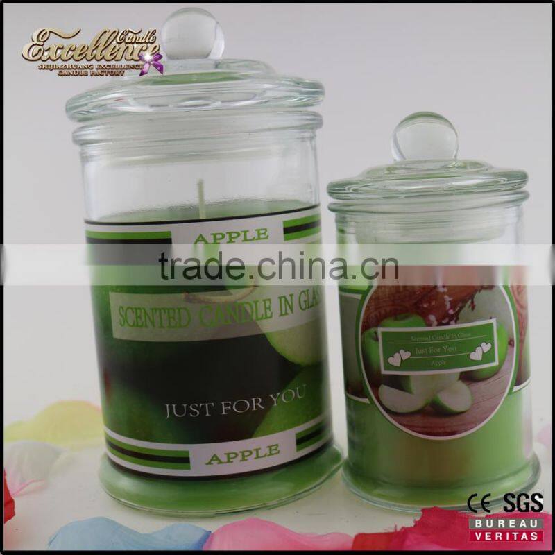 2016 amazing home decoration glass jar scented candles with lid