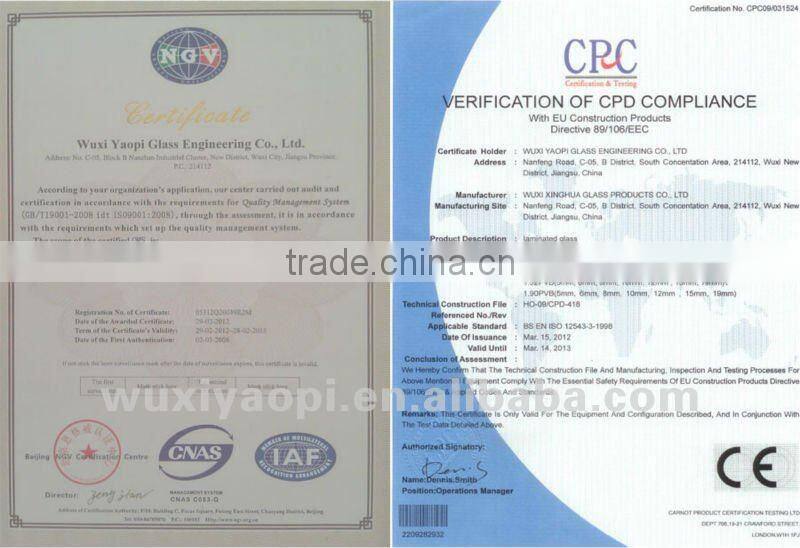 12mm thick laminated glass