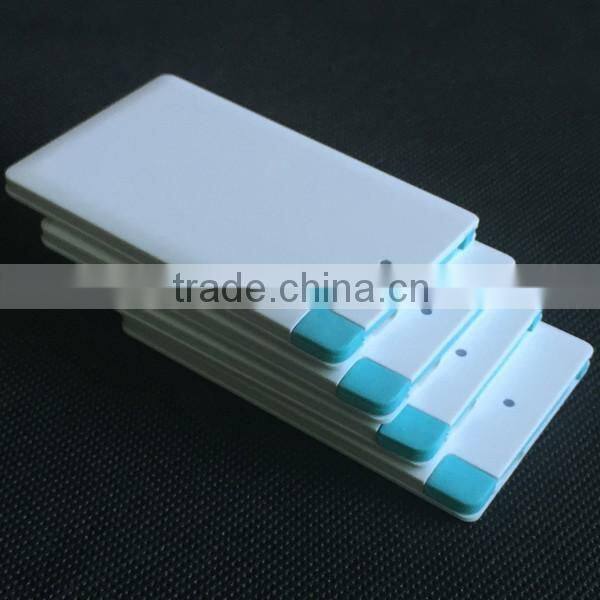 2015 Hot selling usb charge cable power bank thin credit card power bank portable universal power bank CE FCC ROHS