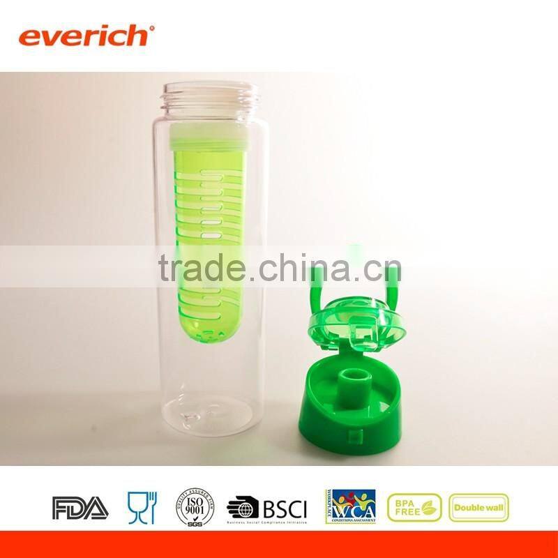 2016 fashion new fruit infuser plastic bottles customize and wholesale 700ml water bottle