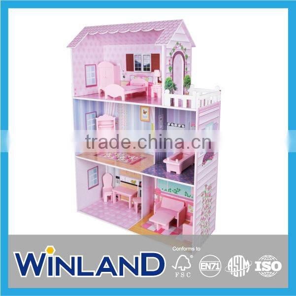 Pretend Play Deluxe Wooden Doll House