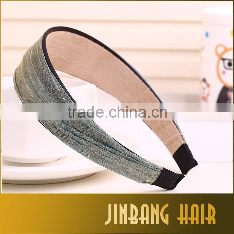 2016 New Premium Colorful Satin Ribbon Headbands Metal headbands for girls