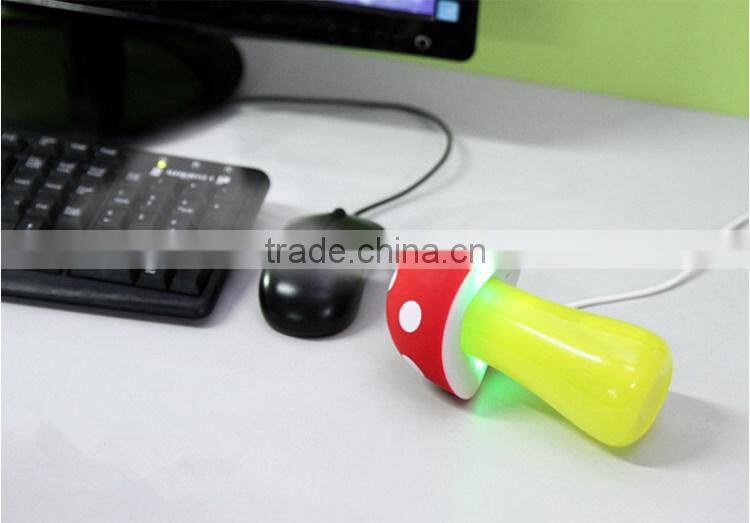 Mushroom shape home used usb LED light air humidifier