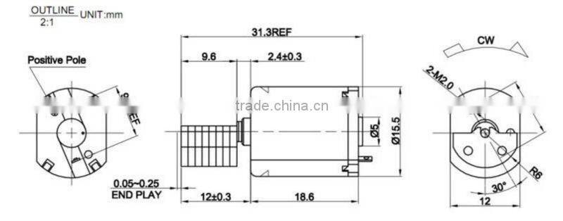 3V vibration small electrical motor for dildos