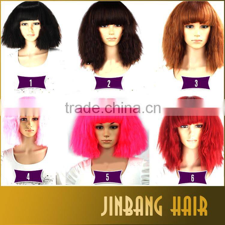 2016 New Premium Synthetic Hair Wig Black Colored Cosplay Party Wig For Wholesale