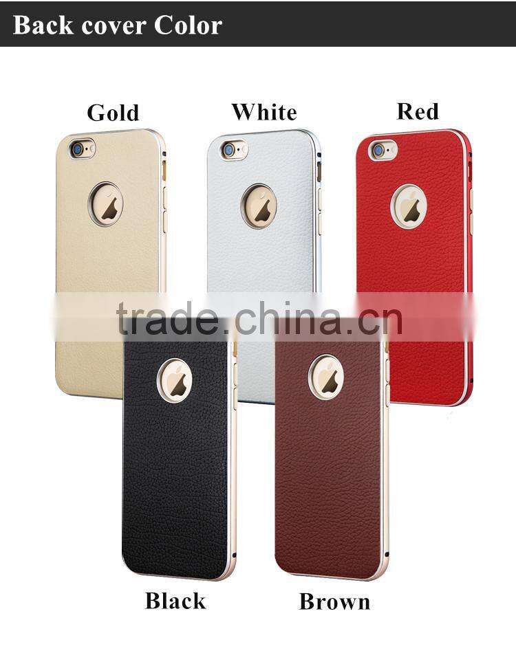 3in1cowhide case and metal bumper,aviation aluminum,PC, For iphone 6/plus Style case cover,