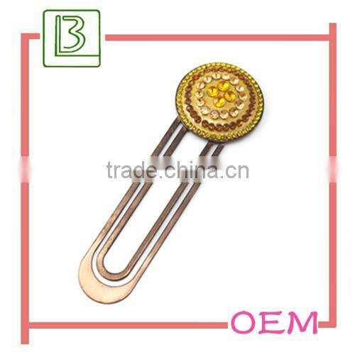 Wholesale brand Metal Bookmark with Gold Plated Color