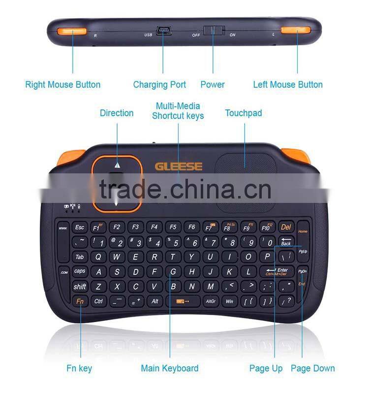Wireless Mini Gaming Keyboard and Touchpad Mouse Combo for Raspberry Pi / XBMC / Android and Google Smart TV Box