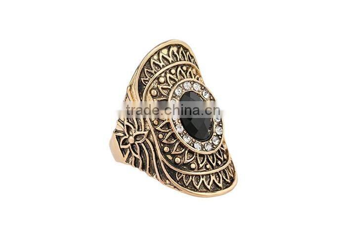 Fashion vintage jewelry zinc alloy gemstone latest gold ring designs for girls