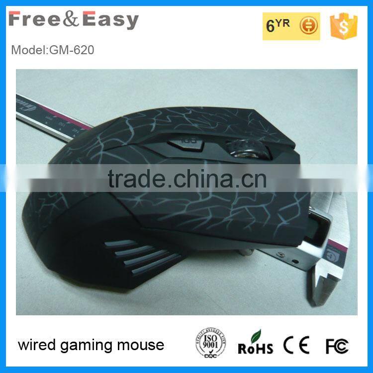 best Ergonomic design custom LED 6d gaming mouse wired for pc