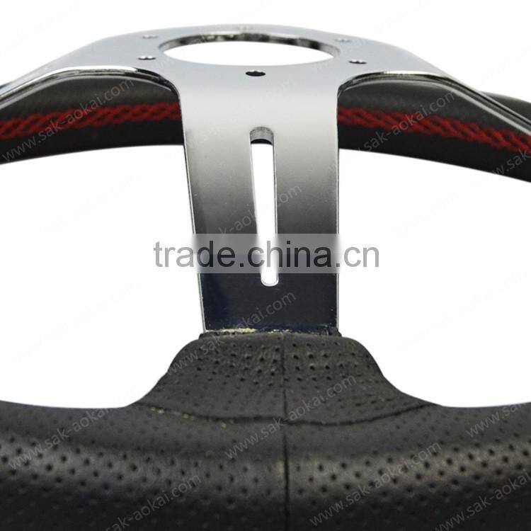 14 inch spoke chrome leather steering wheel