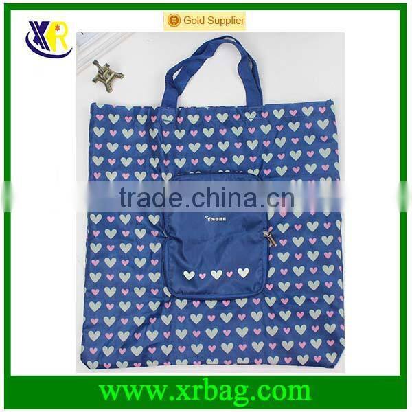 Manufacturer provide carrying foldable zipper shopping bags with logo