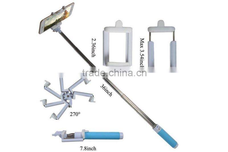 New Arrival Bluetooth Selfie Stick with Integrated Foldable Phone Holder