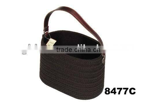 Knit storage basket in cone shape