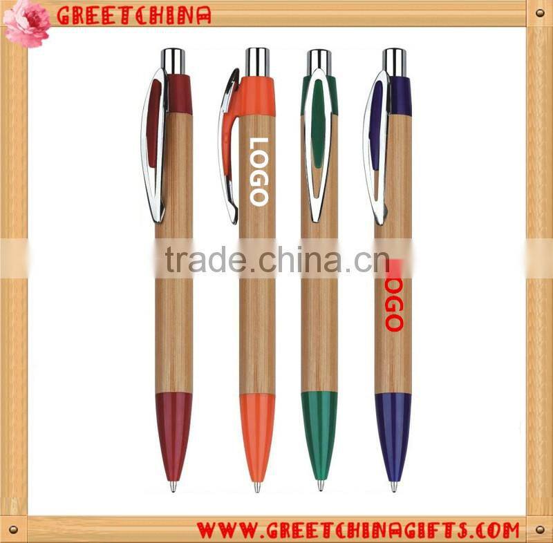 Cheap Custom advertising ballpoint bamboo pen