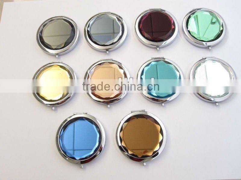 crystal pocket mirror with round shape for promotional