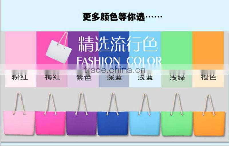 Fashion women sweet jelly silicone tote beach bag for lady