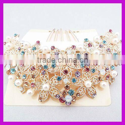 Fashion accessory rhinestone crystal hair comb for young beauty women manufacturers BY 1865