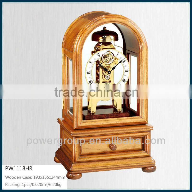 Drawer desk clock for house decoration Wooden case High quality PW1118D