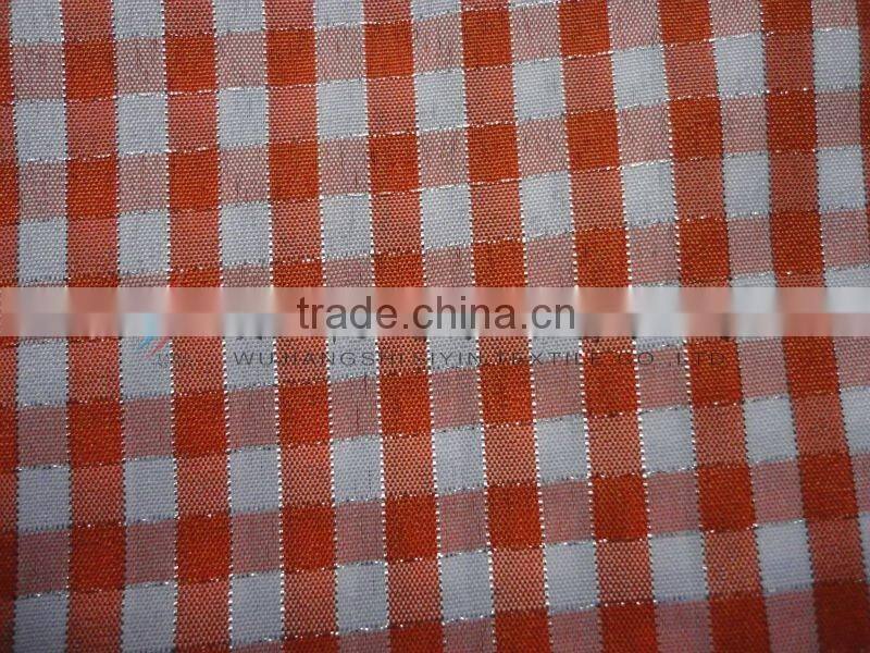 silver Yarn Dyed Small Plaid decorated Fabric