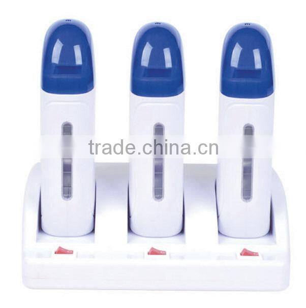 3 triple roller wax cartridges depilatory waxing kit wax heater warmer