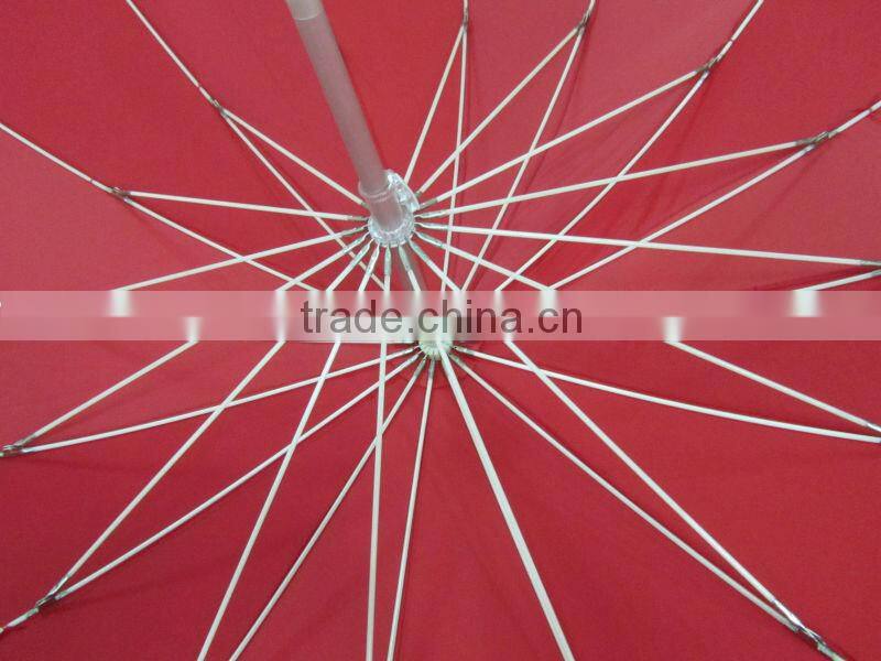 promotion and wholesales heart shaped umbrella with red pongee fabric umbrella cover and strong frame