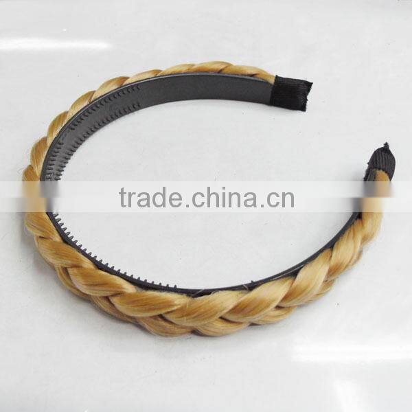 wholesale hair extensions braided hair plastic headband human hair wigs