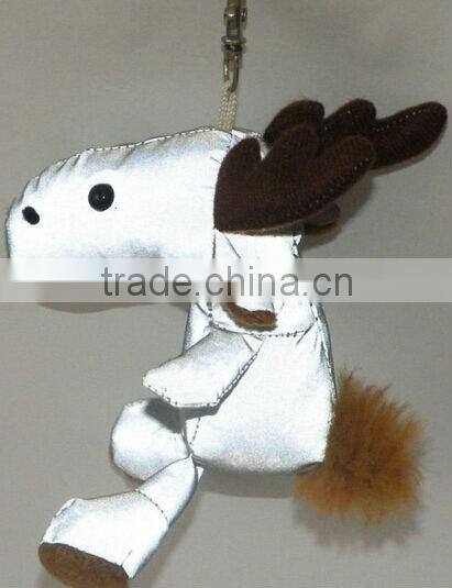 NEW DESIGN Christmas stuffed reflective toy plush reflective elk toy/reflective toy reflective keychain
